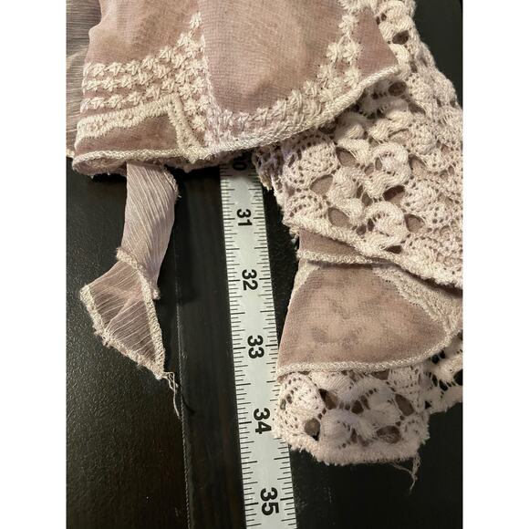 Feratelli Sweater Womens Small Crochet Knit Asymmetrical Boho Pullover Fairy Y2K - Picture 6 of 7